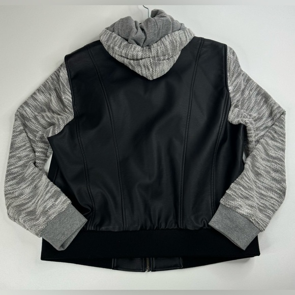 Torrid Faux Leather Motorcycle Hooded Bomber Jacket Size 10 M/L - Picture 4 of 13
